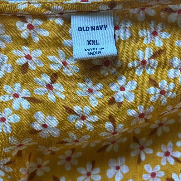 Old Navy Plus Yellow Orange Wrap Dress Waist Defined Ruffle Sleeve Womens Sz 2XL - Picture 5 of 9